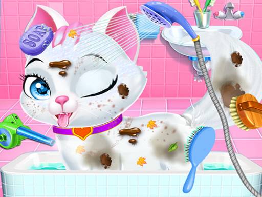 Pet Vet Care Wash Feed Animals - Animal Doctor Fun Game